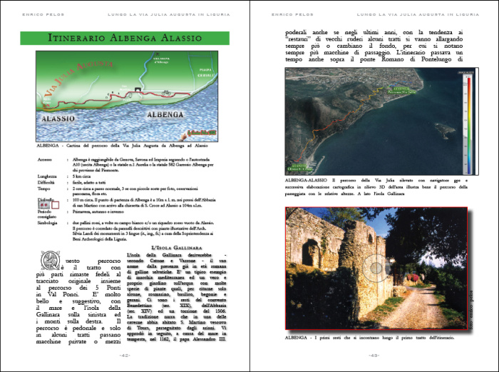 lungo la via julia augusta roman road page - testo foto carte publishing by enrico pelos
